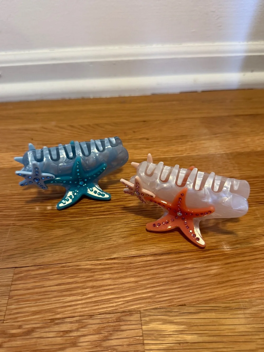 Kids Starfish Hair Claw Clips - Blue & Coral